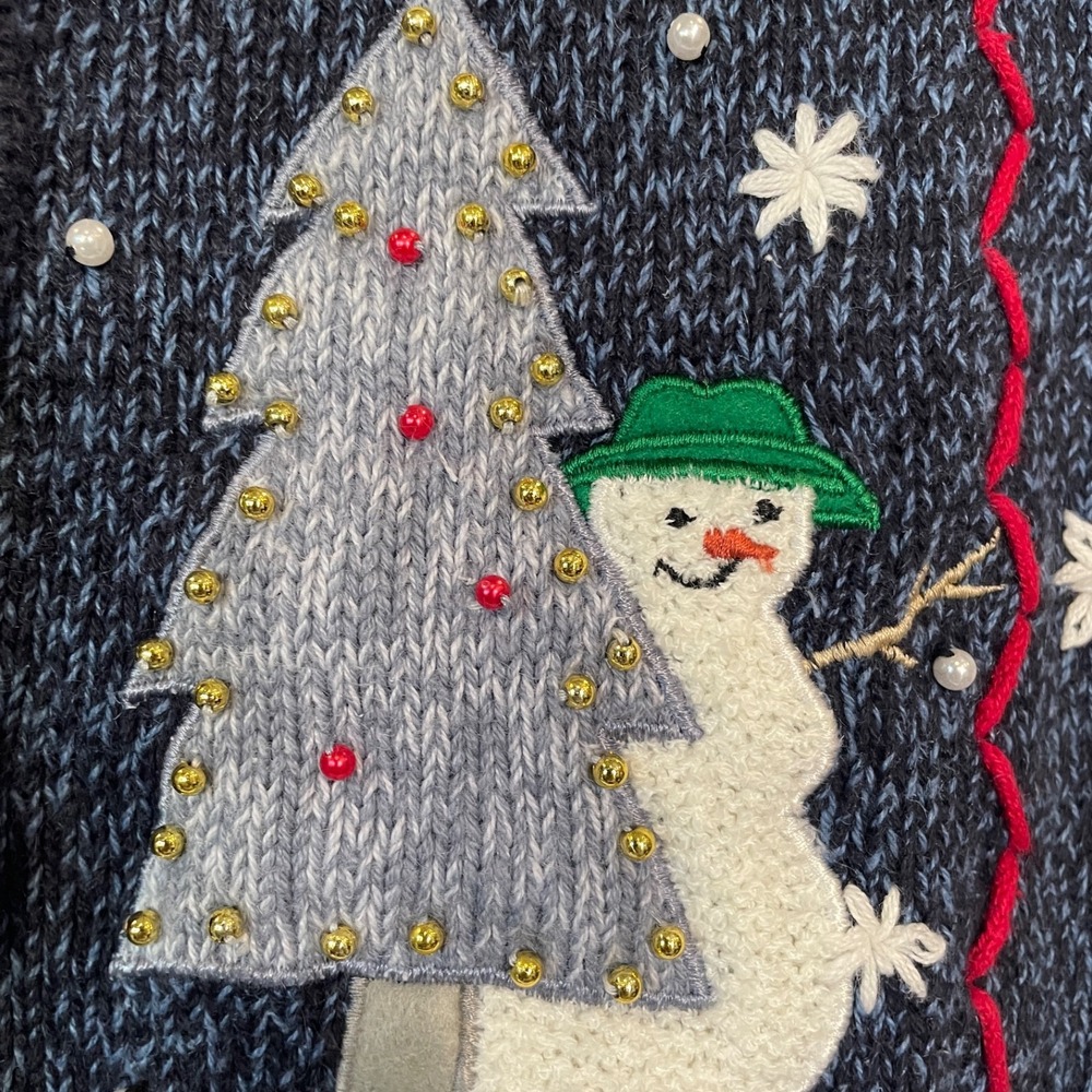 Keren Hart Vest Christmas Snowman Women's M Ugly‎ Holiday Grandma Sweater
